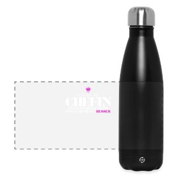 Le patron décide mieux Dire - Gourde isotherme panoramique 500 ml - noir - Devant