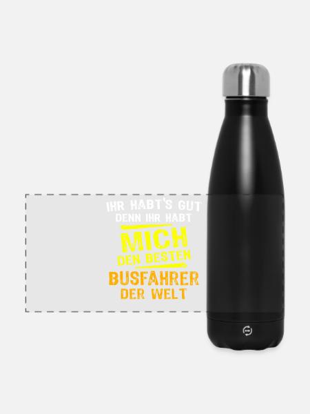 Busfahrer Geschenk - Panorama Isolierflasche 500 ml - Schwarz