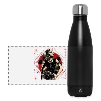 Femme rebelle dans le style grunge rock - Gourde isotherme panoramique 500 ml - noir - Devant