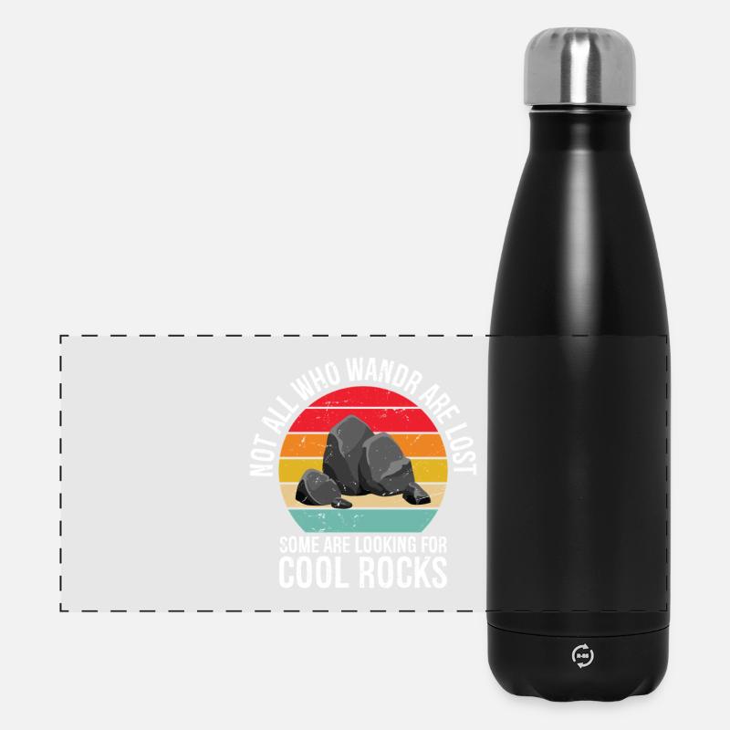 Not All Who Wander are Lost, Some are Looking - Panoramic Thermal Bottle 500 ml - black