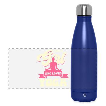 Mädchen mit Yoga-Leidenschaft - Panorama Isolierflasche 500 ml - Dunkelblau  - Vorne