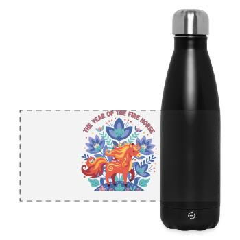 L’année de la célébration du Cheval de Feu - Gourde isotherme panoramique 500 ml - noir - Devant