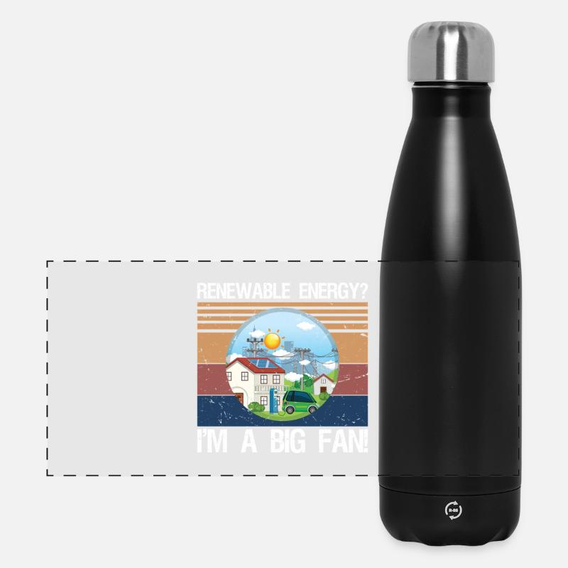 Renewable Energy? I'm A Big Fan! - Panoramic Thermal Bottle 500 ml - black