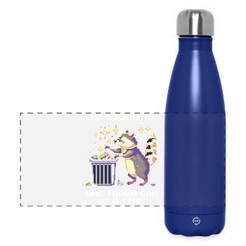 XP Grind in the Trash | Raccoon at night - Panoramic Thermal Bottle 500 ml - dark blue  - Front