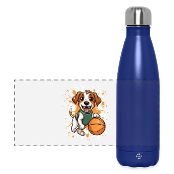 Basketballhund im Sprung - Panorama Isolierflasche 500 ml - Dunkelblau  - Vorne