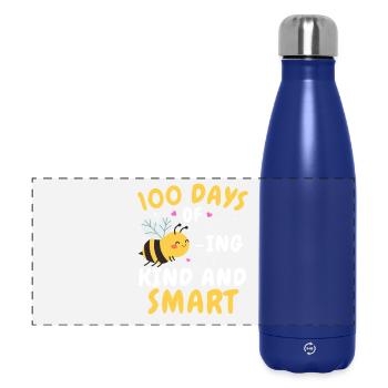 100 Days of bee ing kind and smart - Panoramic Thermal Bottle 500 ml - dark blue  - Front
