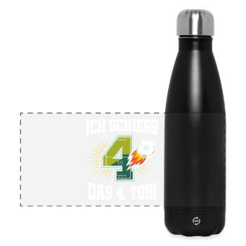 Ich Schiess 4. Tor Lustig 4. Geburtstag Fußball - Panorama Isolierflasche 500 ml - Schwarz - Vorne
