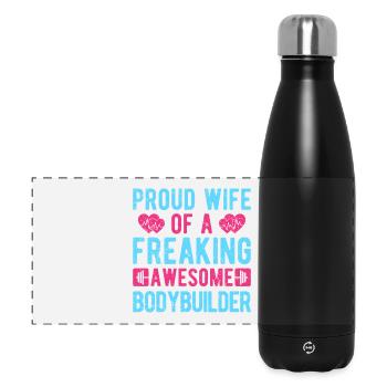 Motivation en forme : Fière épouse d’un bodybuilder cadeau - Gourde isotherme panoramique 500 ml - noir - Devant