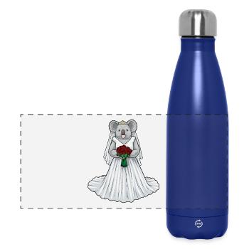 Koala Bridal Roses Wedding - Panoramic Thermal Bottle 500 ml - dark blue  - Front
