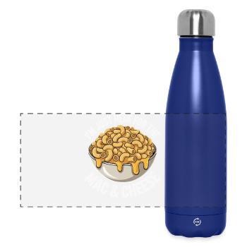 Fan de macaroni au fromage - Je suis juste là - Gourde isotherme panoramique 500 ml - bleu foncé  - Devant