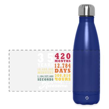 35 Years Thirty-fifth Birthday - Panoramic Thermal Bottle 500 ml - dark blue  - Front
