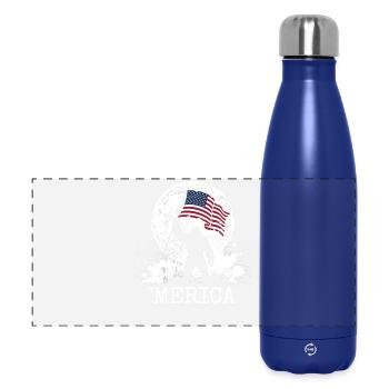 Bigfoot américain Moon Drôle Bigfoot pour hommes z - Gourde isotherme panoramique 500 ml - bleu foncé  - Devant