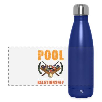 Pool Leidenschaft: Fest verbunden - Panorama Isolierflasche 500 ml - Dunkelblau  - Vorne