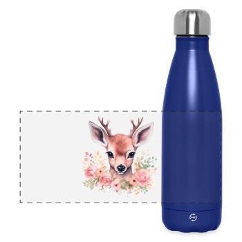 Motif traditionnel de cerf et de biche pour costumes féminins – Traditionnel - Gourde isotherme panoramique 500 ml - bleu foncé  - Devant