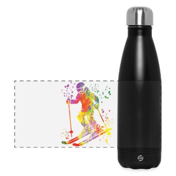 Alpin Ski Wintersport Nordischer Skilauf - Panorama Isolierflasche 500 ml - Schwarz - Vorne