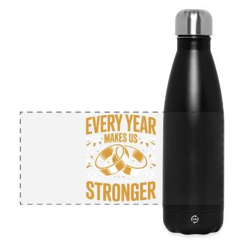 Couple marié anniversaire 2026 Mari Femme - Gourde isotherme panoramique 500 ml - noir - Devant