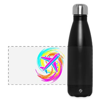 Flugzeug - Panorama Isolierflasche 500 ml - Schwarz - Vorne
