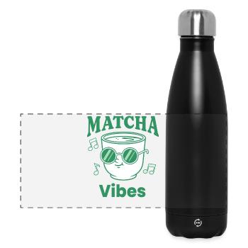 Matcha Vibes Green Tea Matcha Latte Lover Japanese - Panorama Isolierflasche 500 ml - Schwarz - Vorne