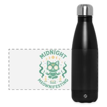Midnight Meownifesting | Inquiétant mignon - Gourde isotherme panoramique 500 ml - noir - Devant