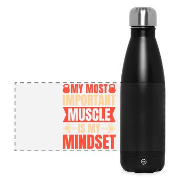 Motivation en forme Bodybuilder Mentalité importante - Gourde isotherme panoramique 500 ml - noir - Devant