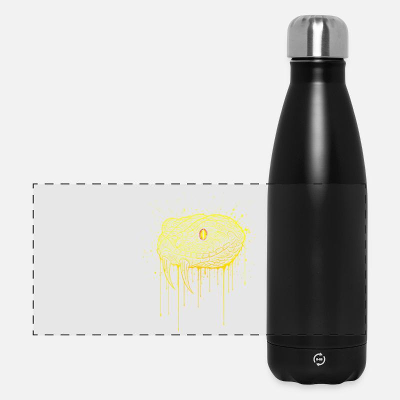 Golden Viper Snake Head - Panoramic Thermal Bottle 500 ml - black