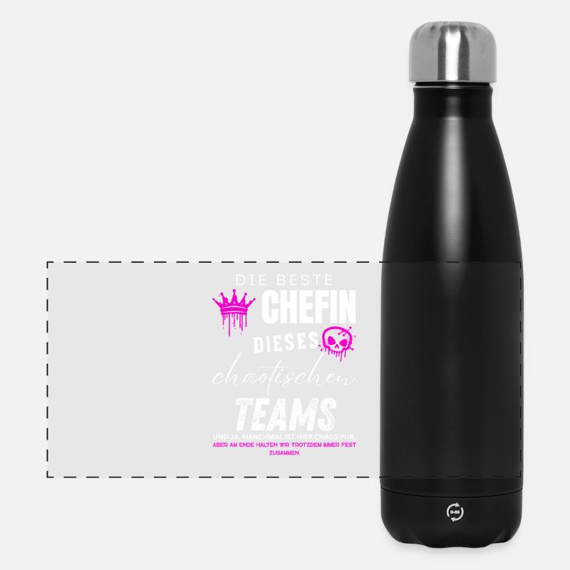 beste Chefin chaotisches Team Chefin geschenke - Panorama Isolierflasche 500 ml - Schwarz