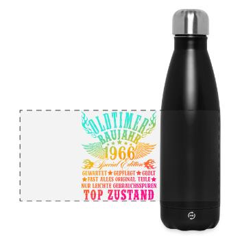 60th Birthday 60 Years Decoration 1965 Gift Funny - Panoramic Thermal Bottle 500 ml - black - Front