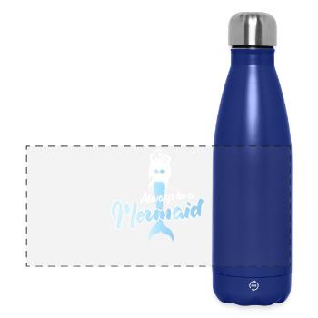 Always Be a Mermaid Inspirational Quote Design - Panorama Isolierflasche 500 ml - Dunkelblau  - Vorne