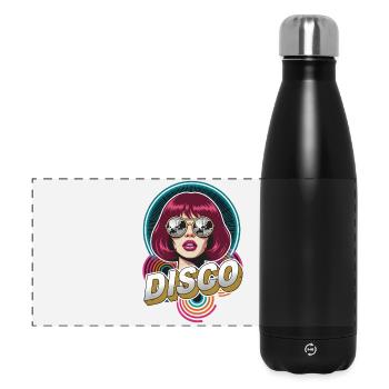 Disco Diva Neon Pop Art 70s Funk Afro Soul Retro - Panoramic Thermal Bottle 500 ml - black - Front
