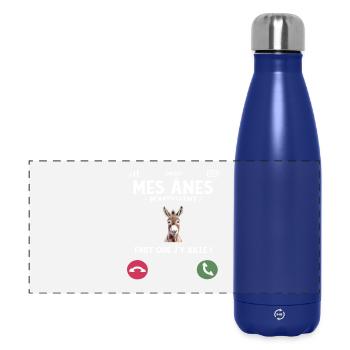 I don't have time my donkeys call me humor - Panoramic Thermal Bottle 500 ml - dark blue  - Front