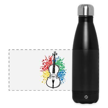 Cello Player Music Abstract - Panoramic Thermal Bottle 500 ml - black - Front