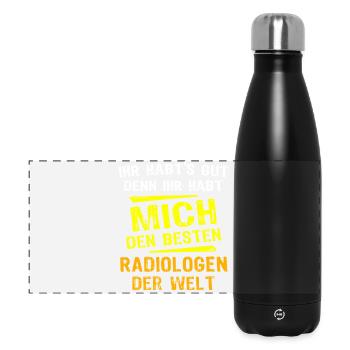 Radiologe Geschenk - Panorama Isolierflasche 500 ml - Schwarz - Vorne