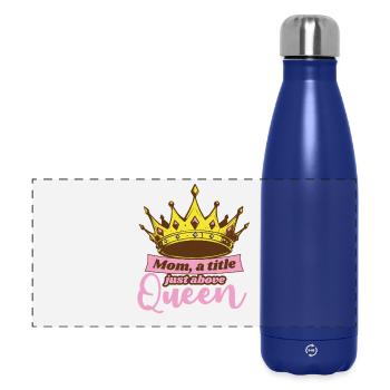 Titre de maman juste au-dessus du cadeau de la fête des mères de la Reine - Gourde isotherme panoramique 500 ml - bleu foncé  - Devant