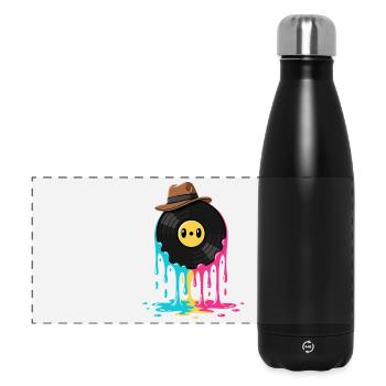 Disque vinyle Vinyle rétro - Gourde isotherme panoramique 500 ml - noir - Devant