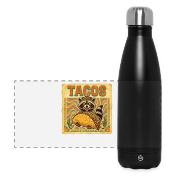 Tacos Raton laveur, sombrero Cuisine de rue mexicaine - Gourde isotherme panoramique 500 ml - noir - Devant