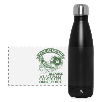 Funny Soccer 90 Minutes Football - Panorama Isolierflasche 500 ml - Schwarz - Vorne