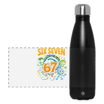 Six Seven 67 Italian Brainrot Nerd Humour Drôle - Gourde isotherme panoramique 500 ml - noir - Devant