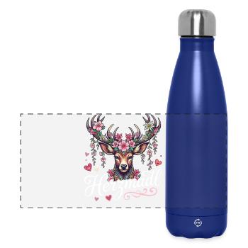 Herzmadl Shirt Damen Trachtenshirt Tracht Oberteil - Panorama Isolierflasche 500 ml - Dunkelblau  - Vorne