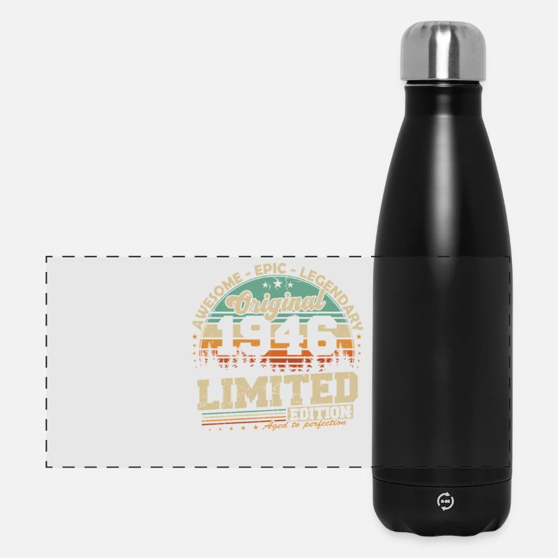 Original 1946 Vintage Retro Birthday Gift - Panoramic Thermal Bottle 500 ml - black
