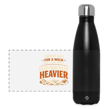 Schwerer zurück | Geologie Steinsammler - Panorama Isolierflasche 500 ml - Schwarz - Vorne