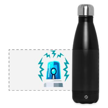 Blue Light Siren Alarm Illustration - Panoramic Thermal Bottle 500 ml - black - Front
