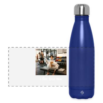 Ich wohne jetzt hier Goose Gym Workout - Panorama Isolierflasche 500 ml - Dunkelblau  - Vorne