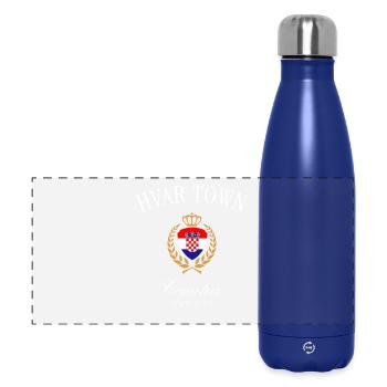 Hvar Kroatien Wappen Krone – Reise Souvenir - Panorama Isolierflasche 500 ml - Dunkelblau  - Vorne