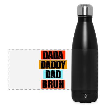 Surnom de papa drôle : humour familial - Gourde isotherme panoramique 500 ml - noir - Devant