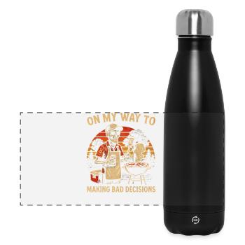 Grilling Humor On My Way To Making Bad Decisions - Panoramic Thermal Bottle 500 ml - black - Front