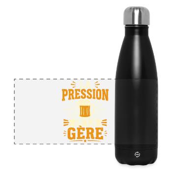 La pression je la gère - Gourde isotherme panoramique 500 ml - noir - Devant