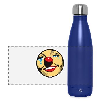 Pop Art Crying Clown Aufkleber - Panorama Isolierflasche 500 ml - Dunkelblau  - Vorne