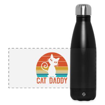 Chemise Papa Chat - Gourde isotherme panoramique 500 ml - noir - Devant