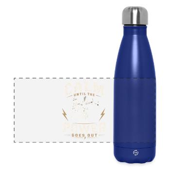 Electrician Work Electricity Cable Motif - Panoramic Thermal Bottle 500 ml - dark blue  - Front