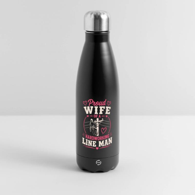 Strom Arbeiter Ehefrau Elektriker Technik Panorama Isolierflasche 500 ml